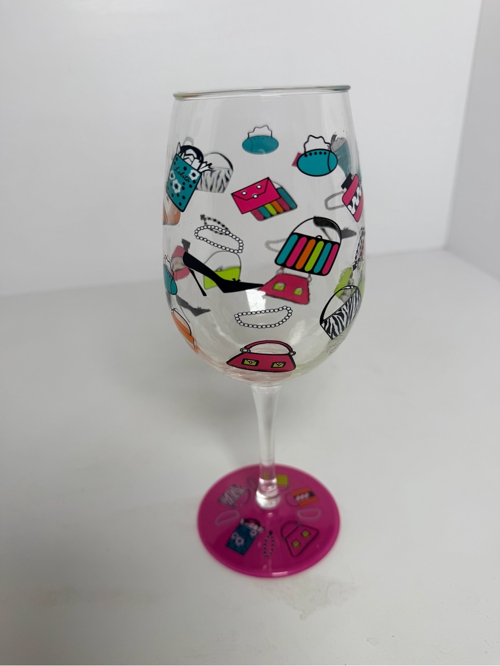 Lolita “Shopaholic, Too” Plastic Wine Glass Pink Purse & Shoe Design